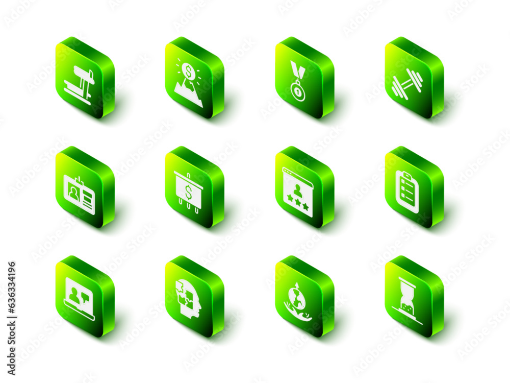 Set Mountains with flag, Medal, Dumbbell, To do list or planning, Old hourglass sand, Customer product rating, World expansion and Head puzzles strategy icon. Vector Set Mountains with flag, Medal, Dumbbell, To do list or planning, Old hourglass sand, Customer product rating, World expansion and Head puzzles strategy icon. Vector
