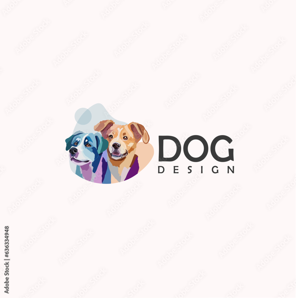 Dogs logo watercolor Dogs logo watercolor