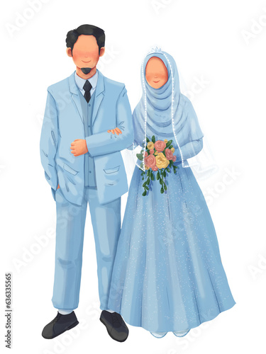 Muslim Bride and Groom