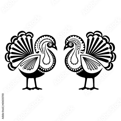 Turkey illustration in engraving or woodcut style. Gobbler meat and eggs vintage produce elements. Badges and design elements for the turkeycock manufacturing. 