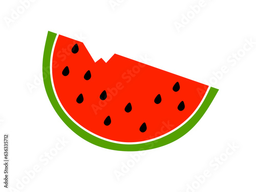 watermelon vector on white background. illustration of sliced ​​watermelon