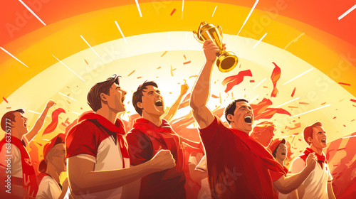 football team won the tournament victory celebration generative ai