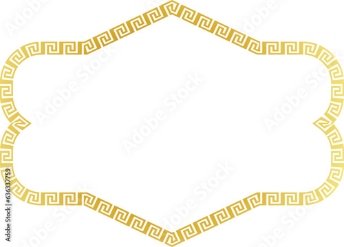 Rectangle shape horizontal Frame vintage frames Greek key pattern Greek meander Greek fret Luxury golden frame gold picture frame golden borders retro badge decorative retro badge element