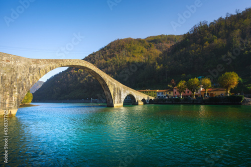 Bridge of the Devil or Ponte della Maddalena in Garfagnana. Tuscany, Italy. © stevanzz