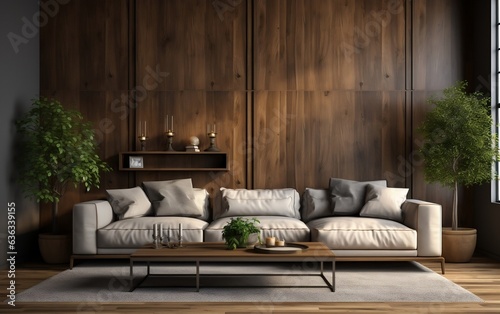 Interior Design for the Living Room. Generative AI
