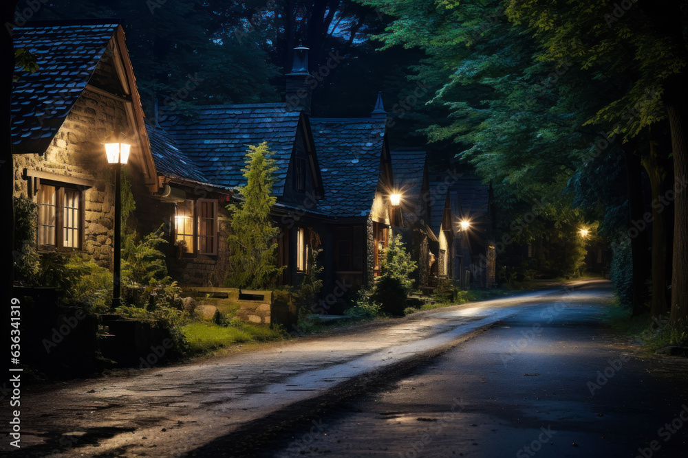 cozy evening street outside the city generative ai cozy evening street outside the city generative ai