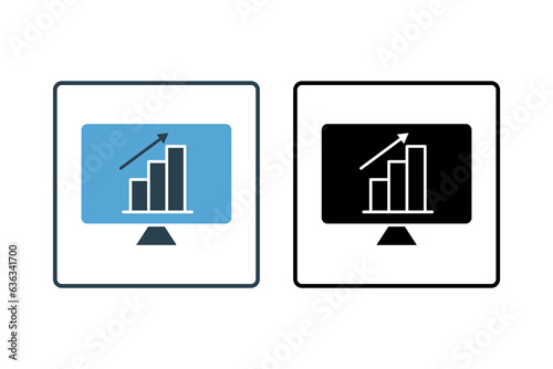 Search Engine Optimization Monitoring icon. Icon related to Search Engine Optimization. suitable for web site design, app, user interfaces. solid icon style. Simple vector design editable