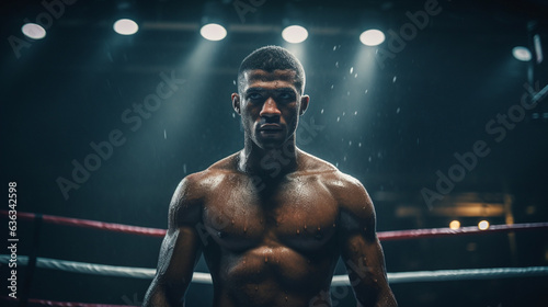 Boxing's Rising Star: African American Athlete in Action, Generative AI