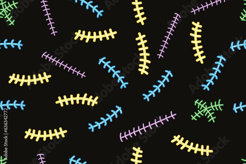 BRIGHT COLORED STITCH BACKGROUND VECTOR ILLUSTRATION