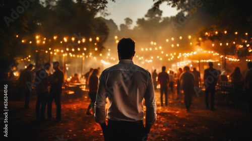 Groom in a festive evening atmosphere