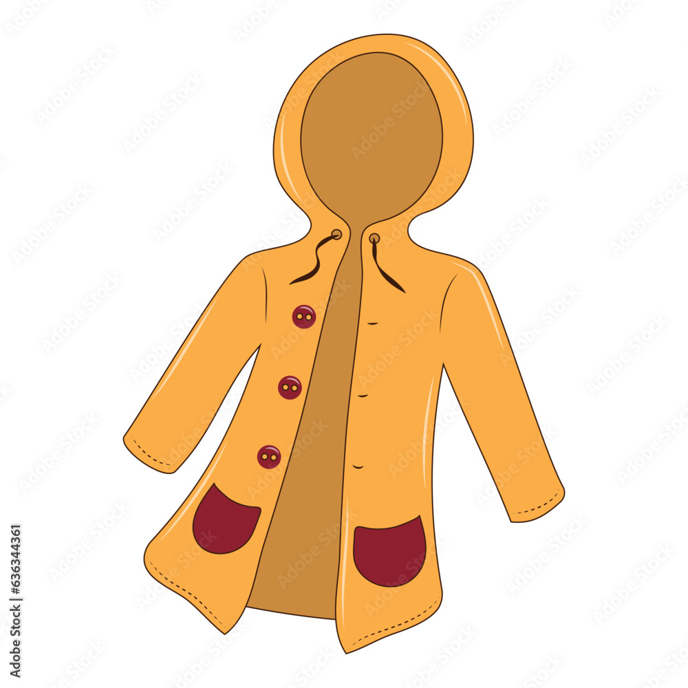 Cute clipart in autumn style with a raincoat Cute clipart in autumn style with a raincoat