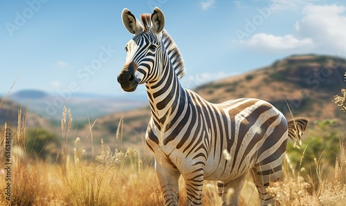Majestic zebra in Safari Landscape © clarut
