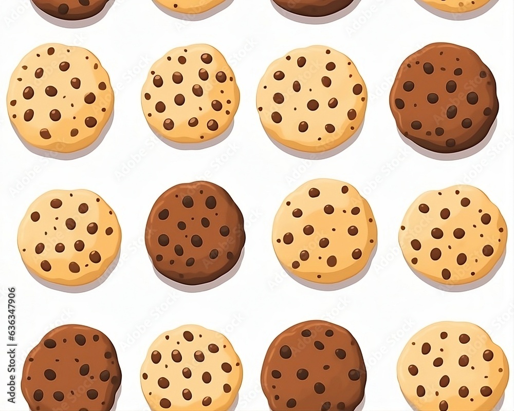 Seamless Pattern Cookies and Coffee and Sweets 