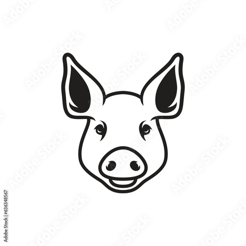 pig head logo vector icon illustration