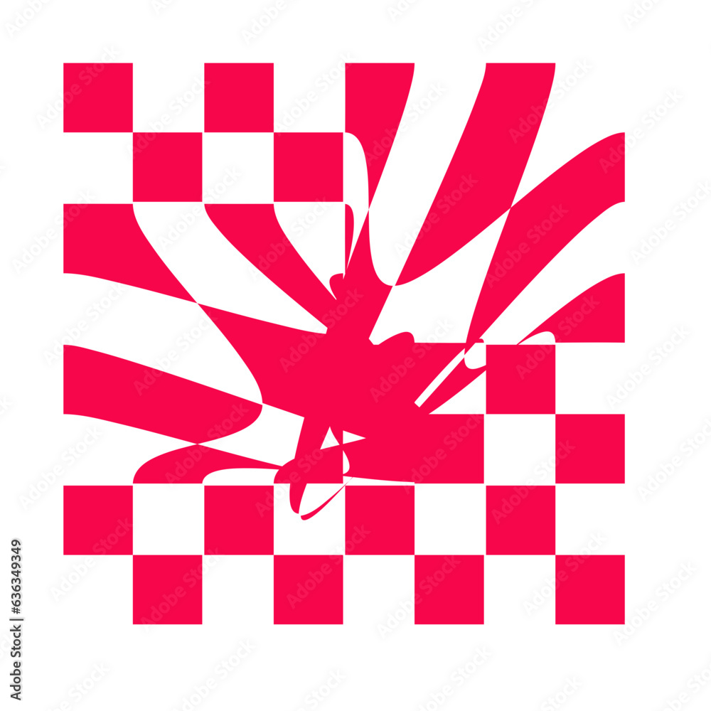 Naklejka premium Wavy Checkerboard Pattern