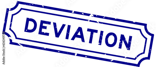 Grunge blue deviation word rubber seal stamp on white background
