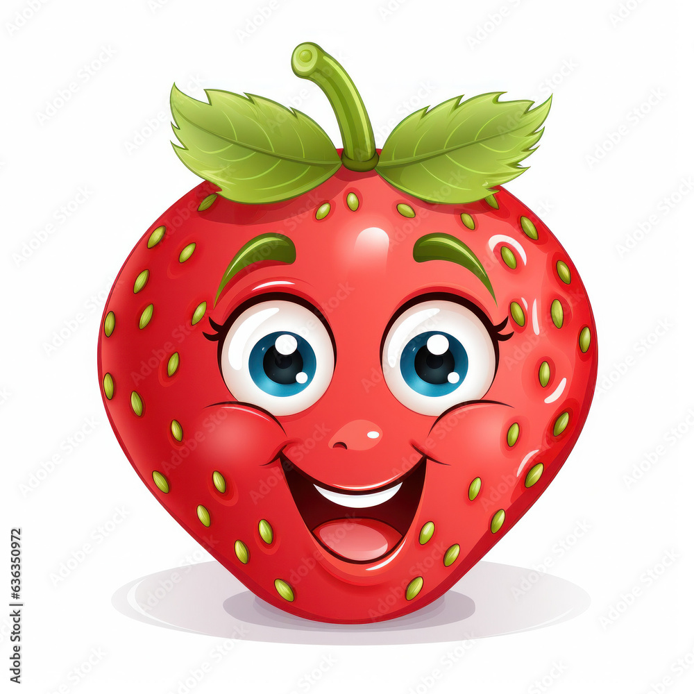 Obraz premium Happy strawberry (AI Generated)