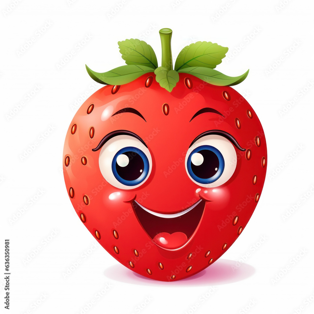 Obraz premium Happy strawberry (AI Generated)