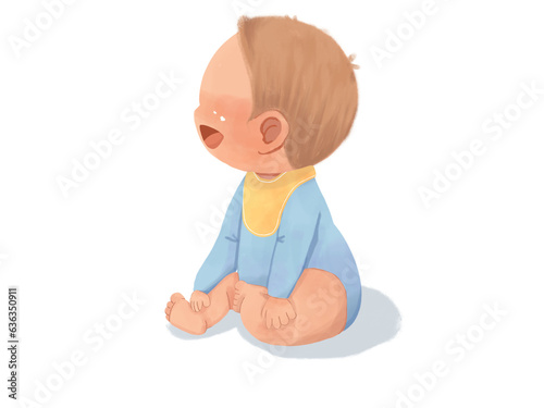 Happy baby sitting