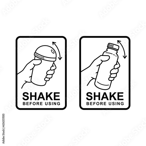 Shake well before using icon vector on white background.