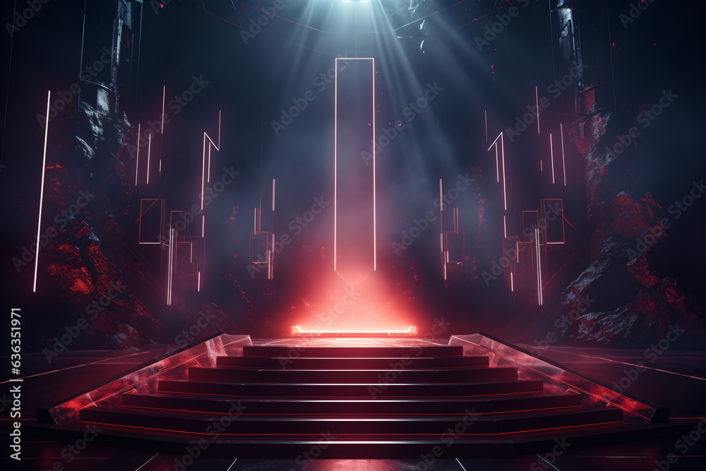 Podium Futuristic Sci fi 3D Rendering Alien blue Neon Glass Modern Empty cyber punk gaming neon light headphones Podium Futuristic Sci fi 3D Rendering Alien blue Neon Glass Modern Empty cyber punk gaming neon light headphones