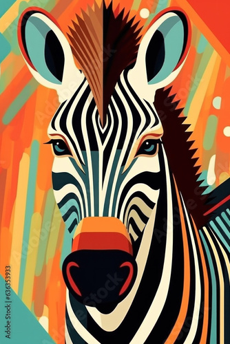 Zebra illustration cartoon  AI Generated 