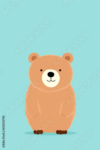 Cute cartoon bear illustration  AI Generated  