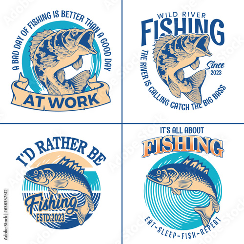 Fishing T-shirt Design, Fishing tee, Fishing sticker Design, Fishing vector artwork