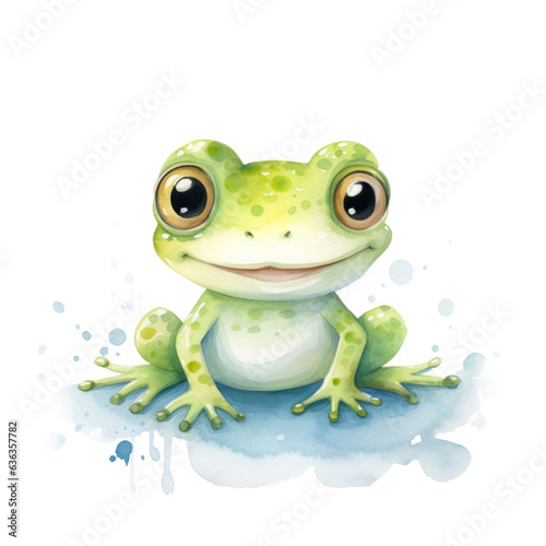 Cute cartoon frog illustration (AI Generated) 