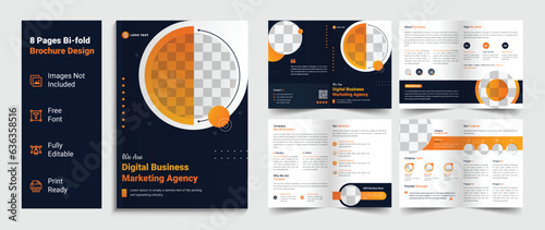 Digital Business Marketing Agency Bi-fold Brochure Design Template
