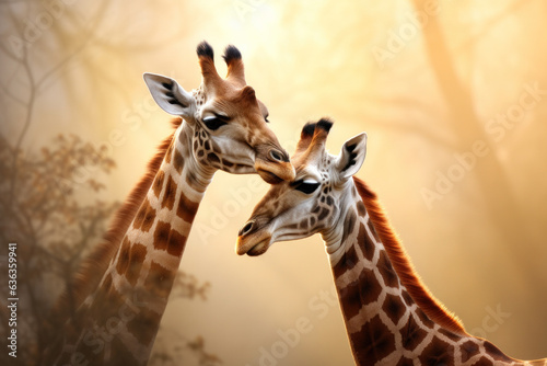 Giraffe outside wildlife style photography  AI Generated  