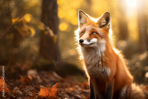 Raposa vermelha na floresta - Papel de parede © vitor