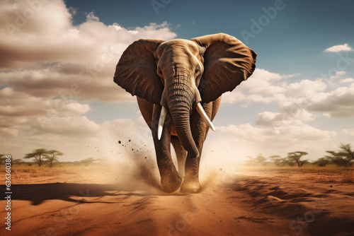 Beautiful elephant wildlife style photography (AI Generated)  © Djomas