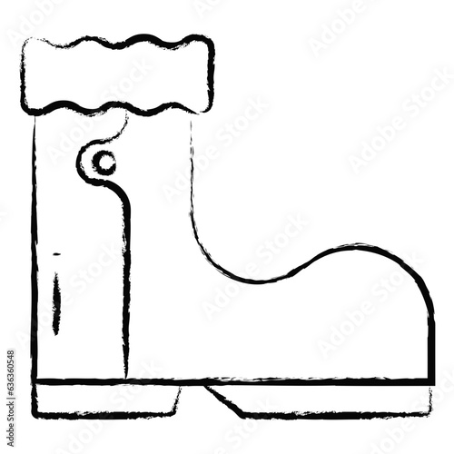 Hand drawn rubber boot icon