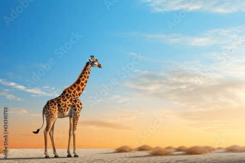 Giraffe outside wildlife style photography (AI Generated) 