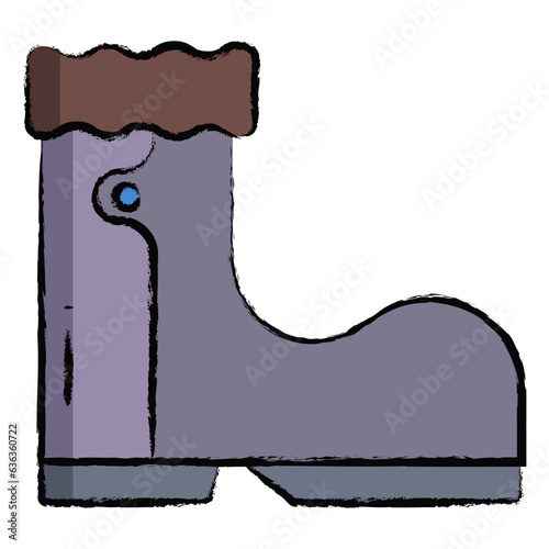 Hand drawn rubber boot icon