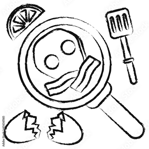 Hand drawn Egg omelette icon