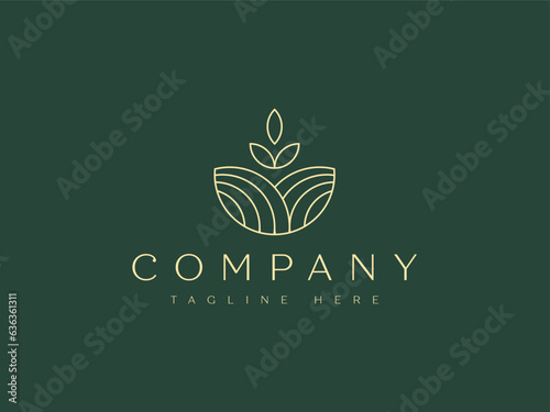 farm nature field logo design