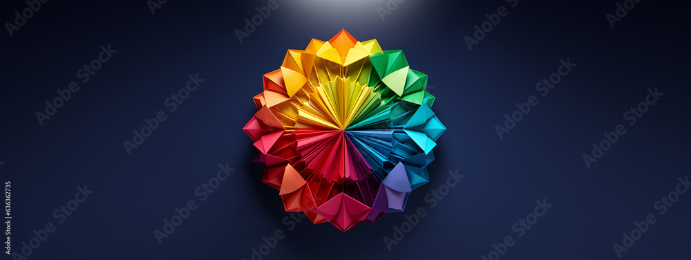 Abstrakter Hintergrund Mosaik Motiv für Drucksachen und Webdesign in bunten leuchtenden Farben Querformat für Banner, ai generativ