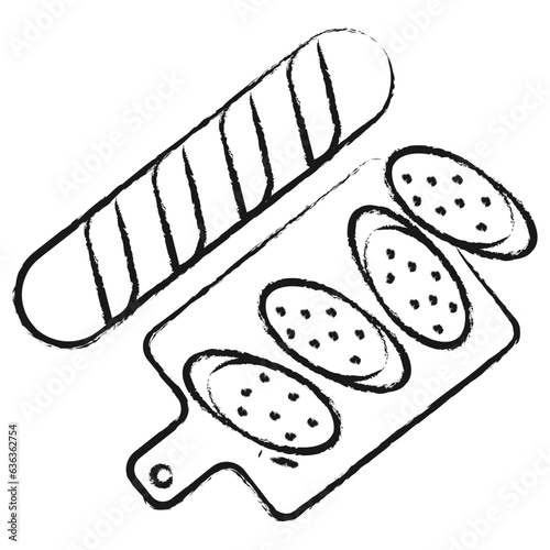 Hand drawn Baguette cut icon