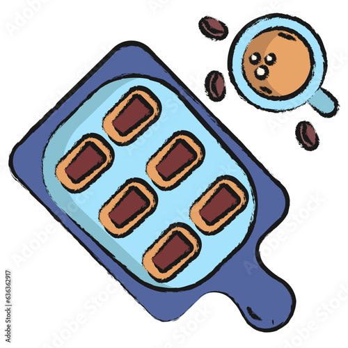 Hand drawn Eclair food icon