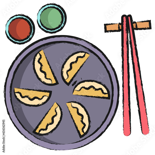 Hand drawn Jiaozi dish icon