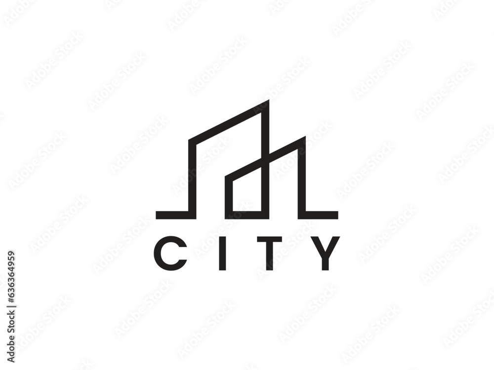 minimal building city logo design minimal building city logo design