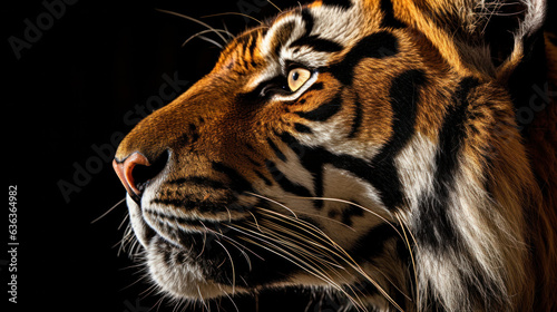 Tiger in front of a black background (AI Generated) © Djomas