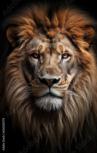 Lion in front of a black background (AI Generated) © Djomas