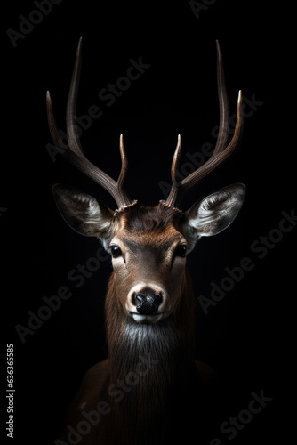 Deer in front of a black background (AI Generated)