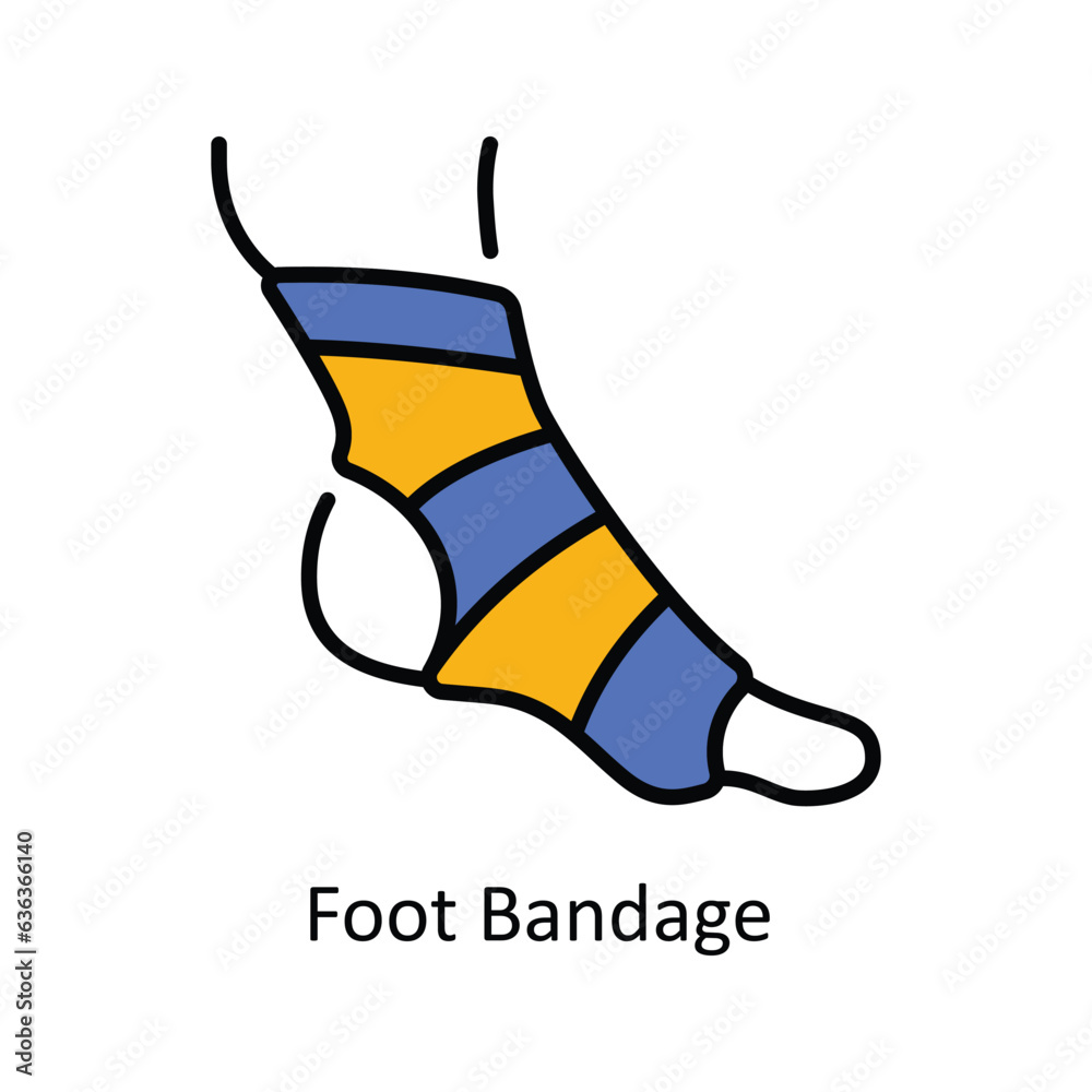 Foot Bandage Filled Outline Icon Design illustration. Pharmacy Symbol on White background EPS 10 File Foot Bandage Filled Outline Icon Design illustration. Pharmacy Symbol on White background EPS 10 File