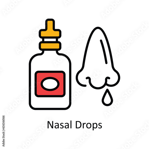 Nasal Drops Filled Outline Icon Design illustration. Pharmacy Symbol on White background EPS 10 File
