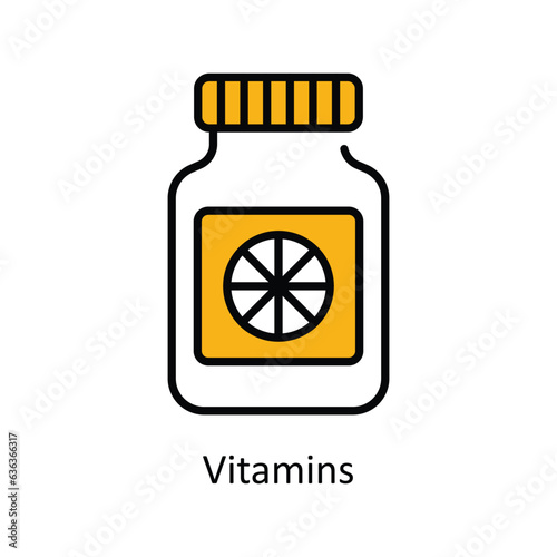 Vitamins Filled Outline Icon Design illustration. Pharmacy Symbol on White background EPS 10 File