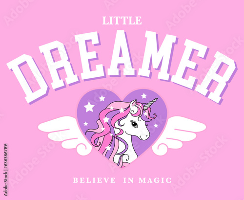 cute unicorn graphic with wings